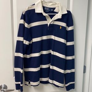 Navy Striped Long sleeve Ralph Lauren Polo